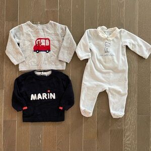 Jacadi Sweaters and Footies Bundle
